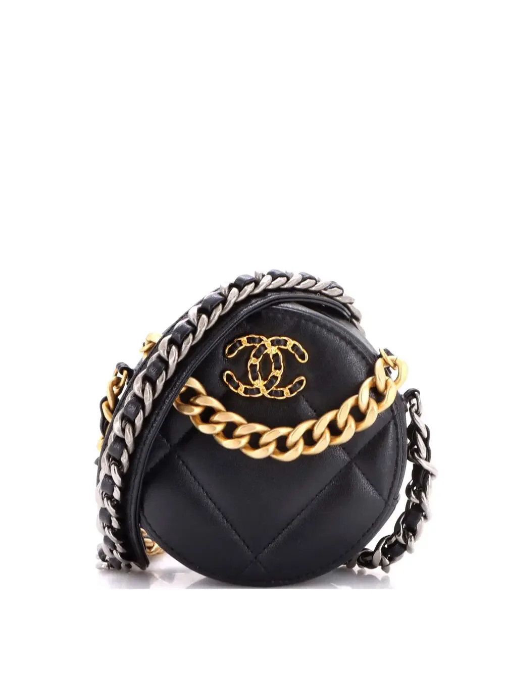Chanel 19 Round Clutch With Chain #254485C26B